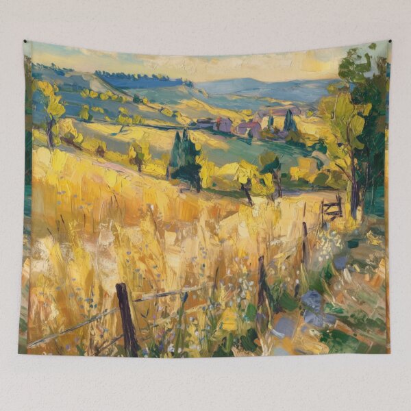 Item preview, Golden Hills in Summer – French Countryside Impressionist Landscape designed and sold by CARRAANN.