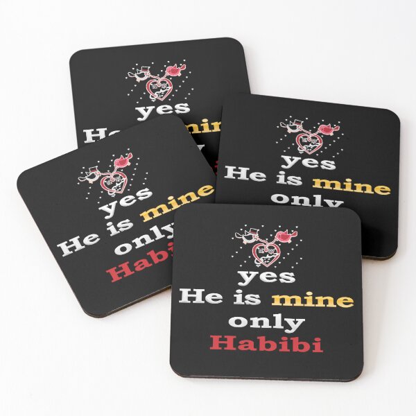 Item preview, Yes He Is Mine Only Habibi – Romantic Design with Red Heart designed and sold by ArtVibeDesign.