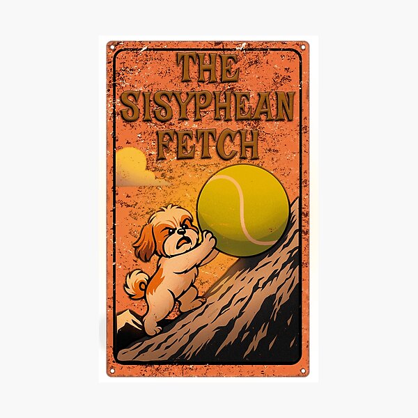 Item preview, The Sisyphean Fetch – Vintage Shih Tzu Cartoon Art designed and sold by RonnyMilleo.