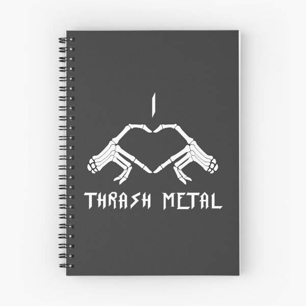 Aperçu de l'œuvre J'aime le Thrash Metal Skeleton Hands Heart Black créée et vendue par StickWithMusic.