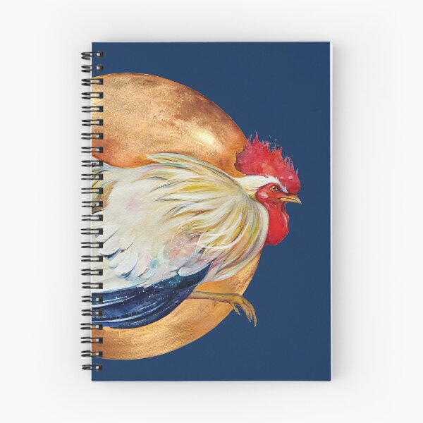 Item preview, Golden Runner – Elegant Watercolour Rooster with Gold Circle designed and sold by OlenaKoshevaArt.