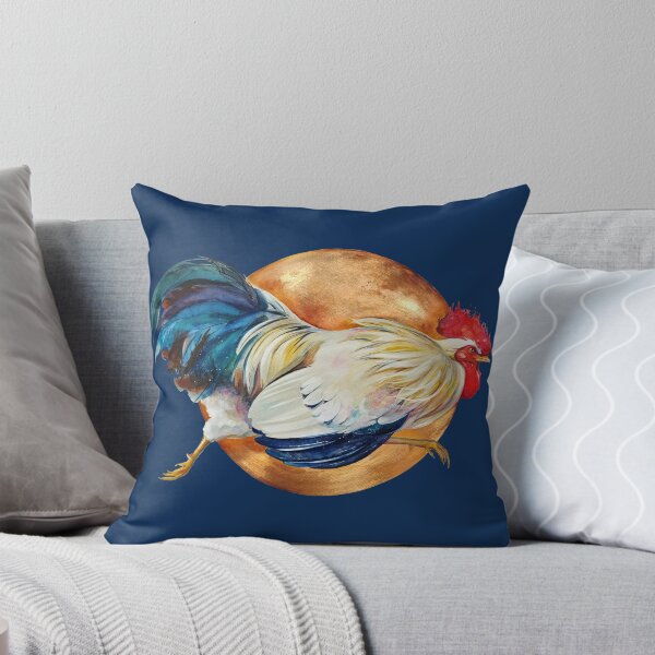 Item preview, Golden Runner – Elegant Watercolour Rooster with Gold Circle designed and sold by OlenaKoshevaArt.
