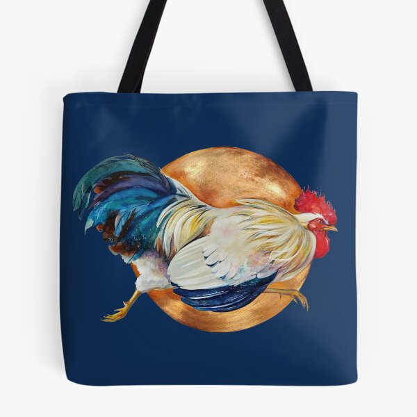 Item preview, Golden Runner – Elegant Watercolour Rooster with Gold Circle designed and sold by OlenaKoshevaArt.