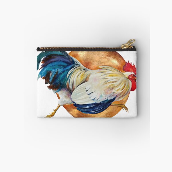 Item preview, Golden Runner – Elegant Watercolour Rooster with Gold Circle designed and sold by OlenaKoshevaArt.