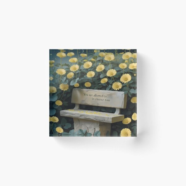 Item preview, You Are Allowed To Choose Ease, Surreal Botanical Sketch, Affirmation Art With Golden Shrub Daisy Flowers designed and sold by MoMidoStore.