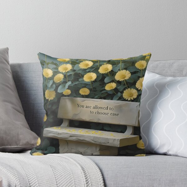 Item preview, You Are Allowed To Choose Ease, Surreal Botanical Sketch, Affirmation Art With Golden Shrub Daisy Flowers designed and sold by MoMidoStore.