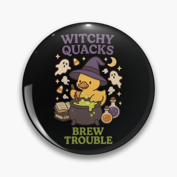 Item preview, Witchy Quacks Brew Trouble – Cute Duck Witch Cauldron designed and sold by TeeTimeTreasure.