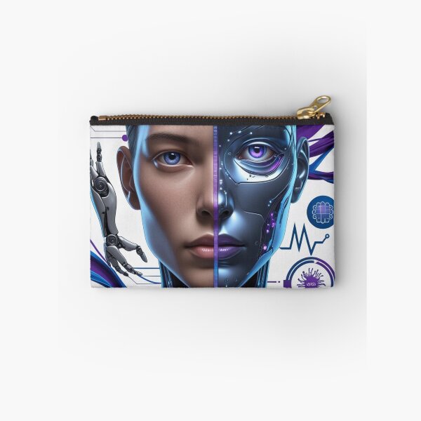Item preview, AI Evolution – Human and Technology Portrait designed and sold by smitke.