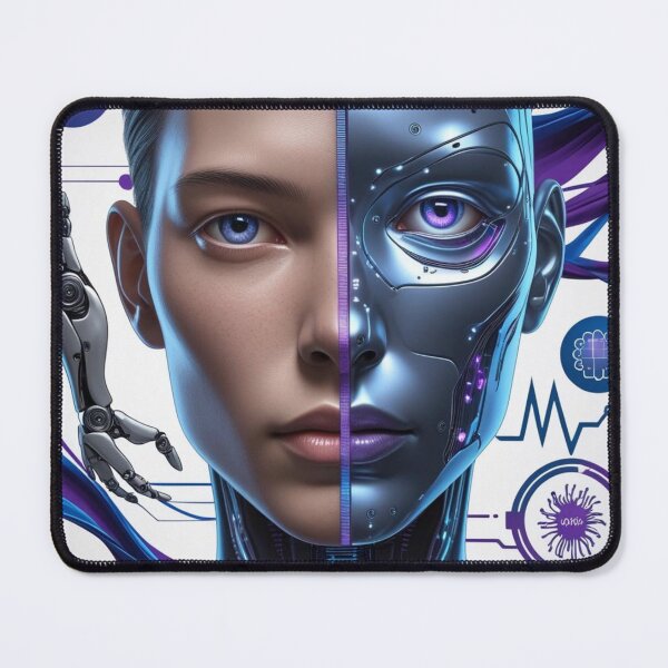 Item preview, AI Evolution – Human and Technology Portrait designed and sold by smitke.