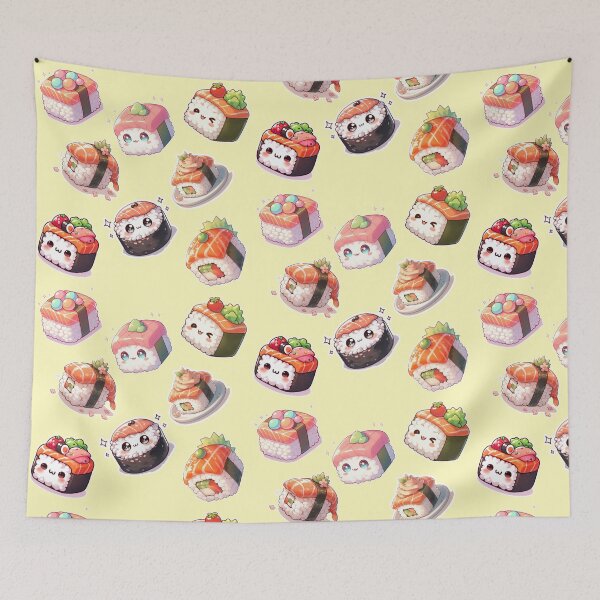 Item preview, Kawaii Sushi Manga Anime – Cute Chibi Japanese Food designed and sold by Sugar Wisdom .