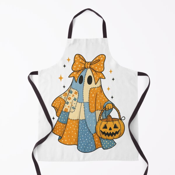 Item preview, Vintage Patchwork Ghost with Pumpkin designed and sold by Clinomania Art.