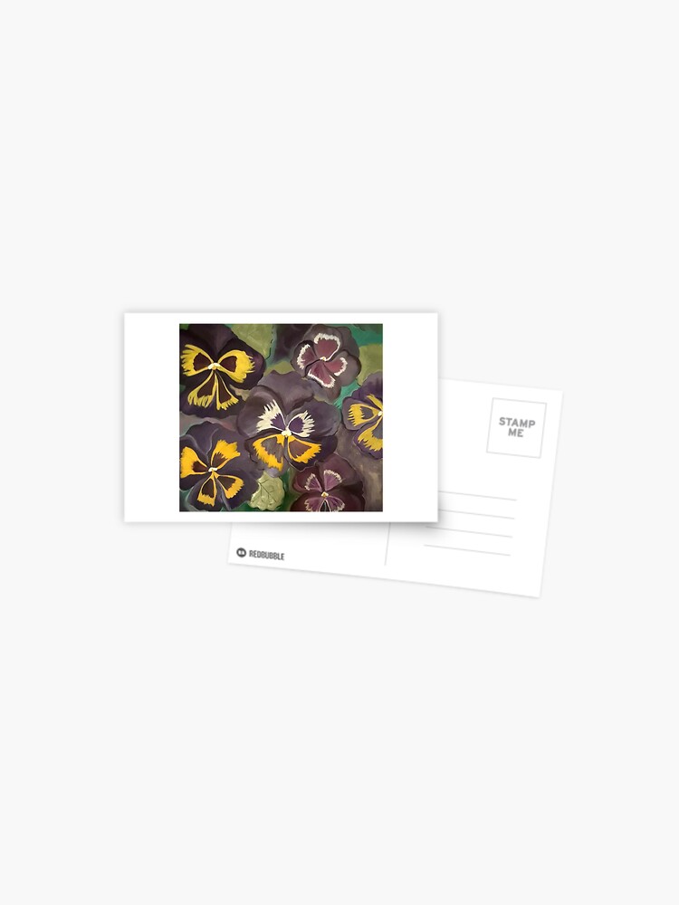 Thumbnail 1 of 2, Postcard, Pansy Garden designed and sold by HeathersArt.