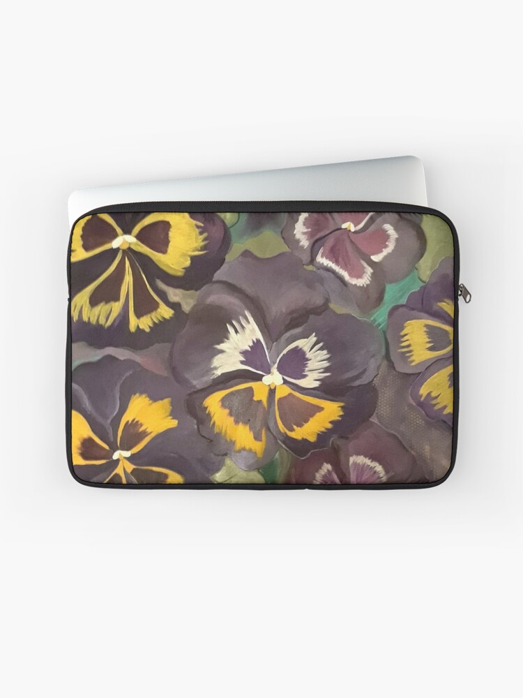 Thumbnail 1 of 2, Laptop Sleeve, Pansy Garden designed and sold by HeathersArt.