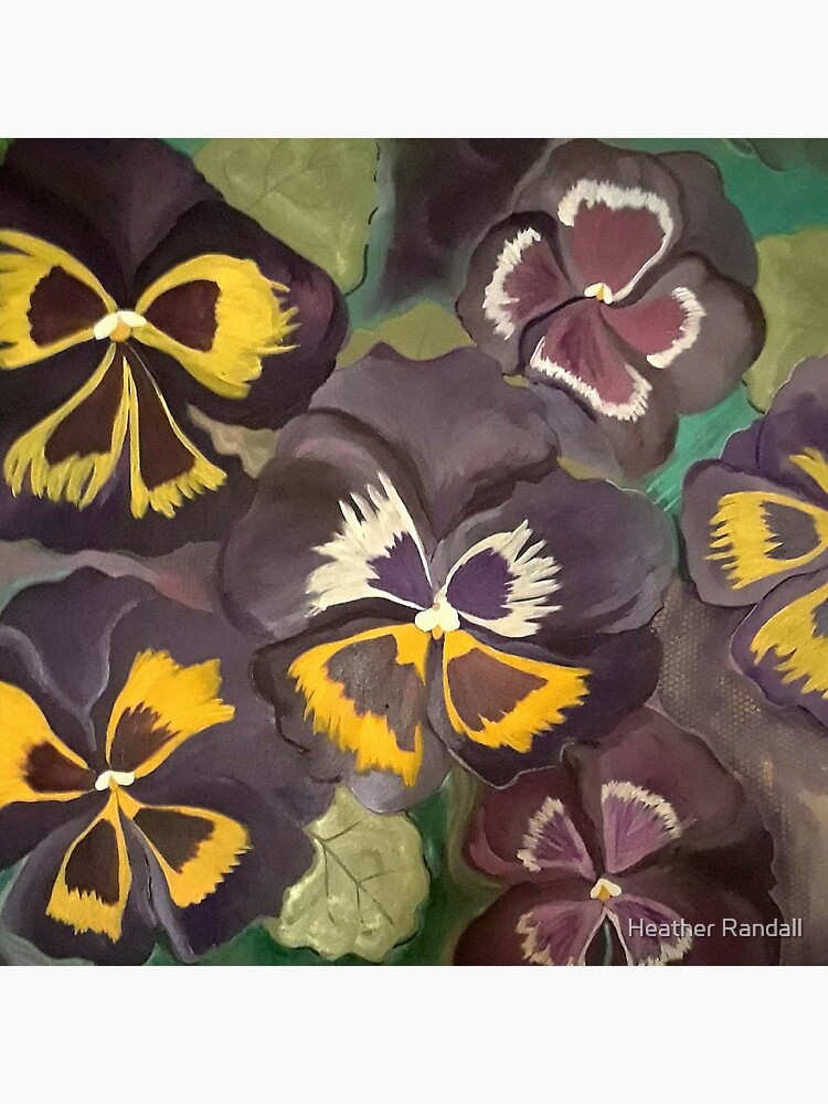 Thumbnail 5 of 5, Acrylic Block, Pansy Garden designed and sold by HeathersArt.