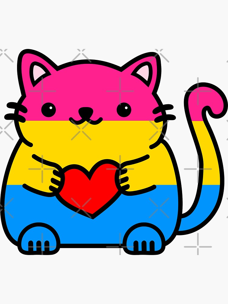 Pansexual Pride Flag Kitty Sticker By Ilexdesigns Redbubble 7245