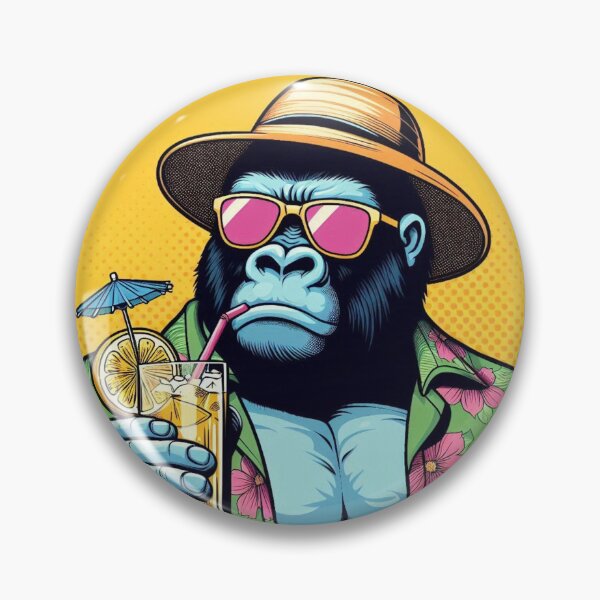 Item preview, Gorilla drinking lemonade at summer holiday  designed and sold by Dogandesighn.