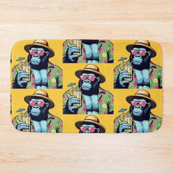 Item preview, Gorilla drinking lemonade at summer holiday  designed and sold by Dogandesighn.