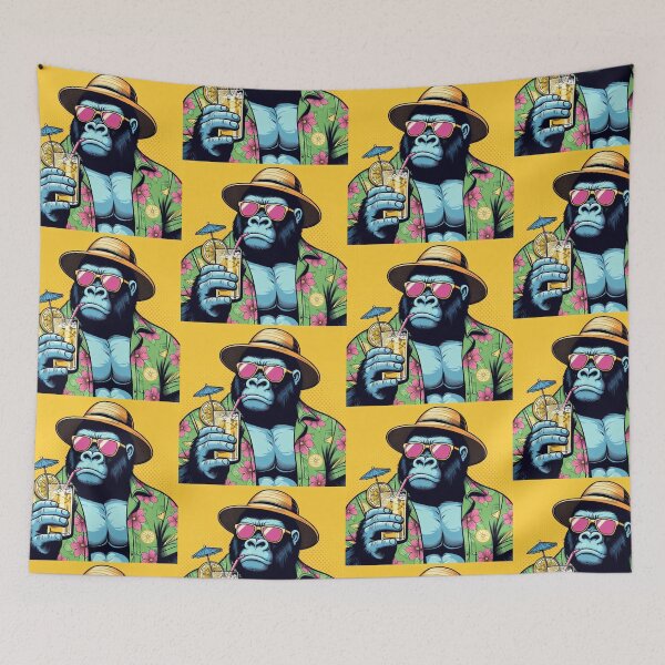 Item preview, Gorilla drinking lemonade at summer holiday  designed and sold by Dogandesighn.