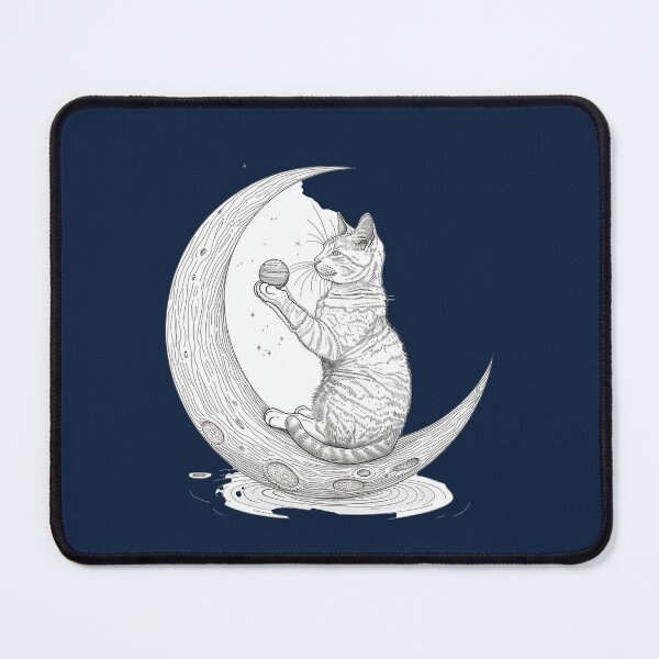 Item preview, Celestial Moon Cat with Starry Elegance designed and sold by Bambooartist.