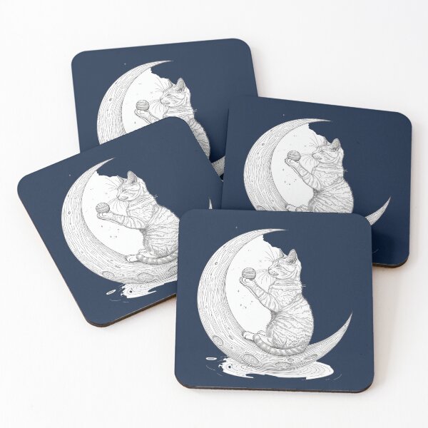 Item preview, Celestial Moon Cat with Starry Elegance designed and sold by Bambooartist.