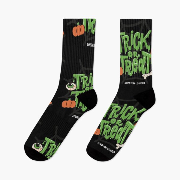 Item preview, Trick or Treat Halloween | Spooky Dripping Letters with Pumpkin Eyeball and Bone designed and sold by mayadesignshop.
