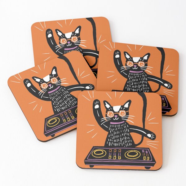 Item preview, DJ kitty cat designed and sold by MinandMouse.