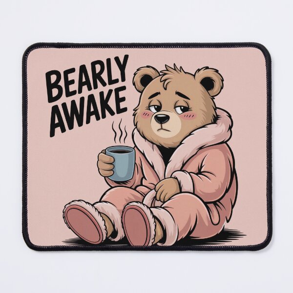 Item preview, Bearly Awake - Bear Coffee - Sleepy Bear Robe Coffee Art designed and sold by YourSocialBae.