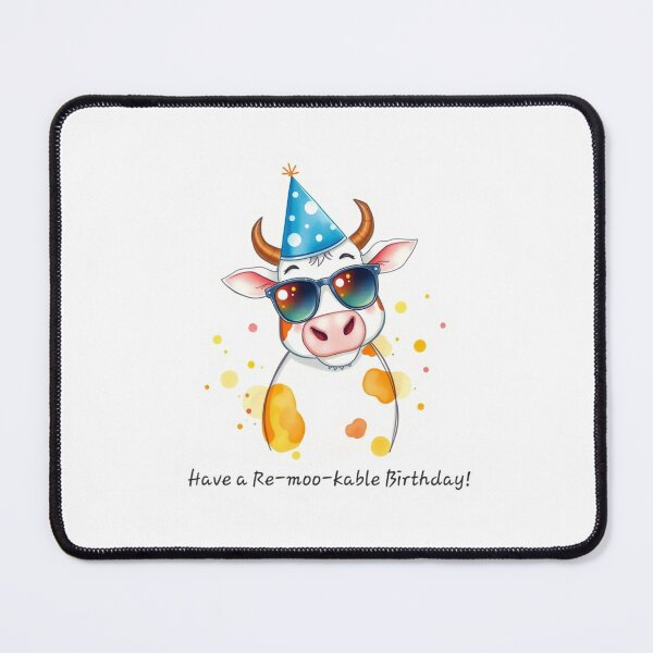 Item preview, Have a re-moo-kable Birthday cute kawaii meme gift balloons cow designed and sold by CheeseBlueprint.