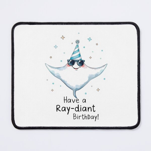 Item preview, Have a ray-diant Birthday cute kawaii meme gift balloons stingray shark designed and sold by CheeseBlueprint.