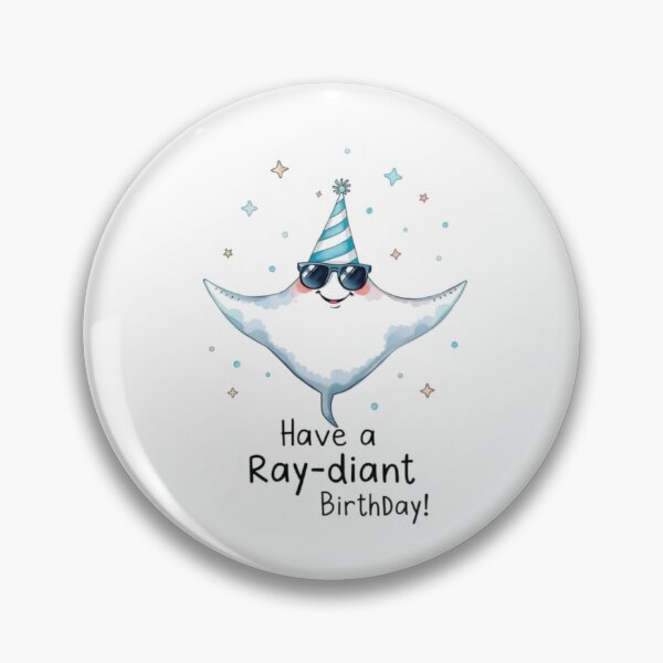 Item preview, Have a ray-diant Birthday cute kawaii meme gift balloons stingray shark designed and sold by CheeseBlueprint.