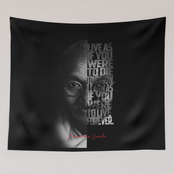 Item preview, Mahatma Gandhi – Minimalist Split-Face Typography Portrait designed and sold by Enea Kelo.