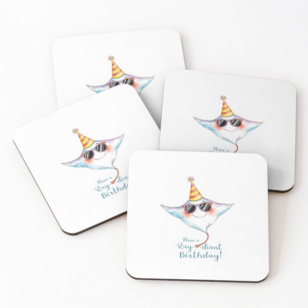 Item preview, Have a ray-diant Birthday cute kawaii meme gift balloons stingray shark designed and sold by CheeseBlueprint.