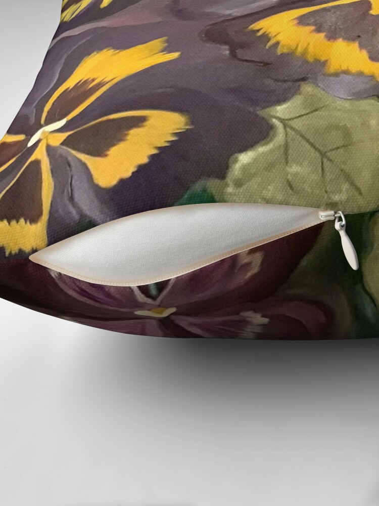 Thumbnail 2 of 4, Pillow, Pansy Garden designed and sold by HeathersArt.
