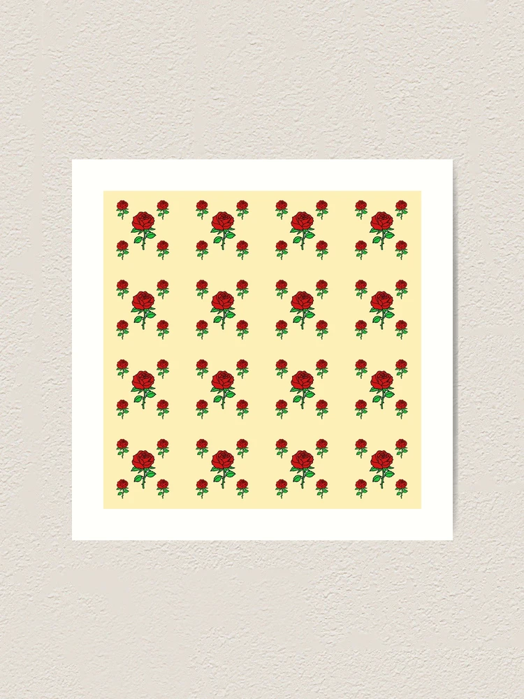 Thumbnail 1 of 3, Art Print, Red Roses Pattern designed and sold by varinthip.