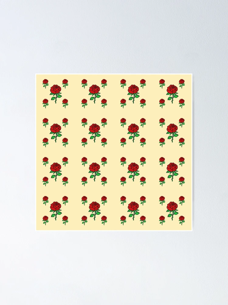 Thumbnail 1 of 3, Poster, Red Roses Pattern designed and sold by varinthip.