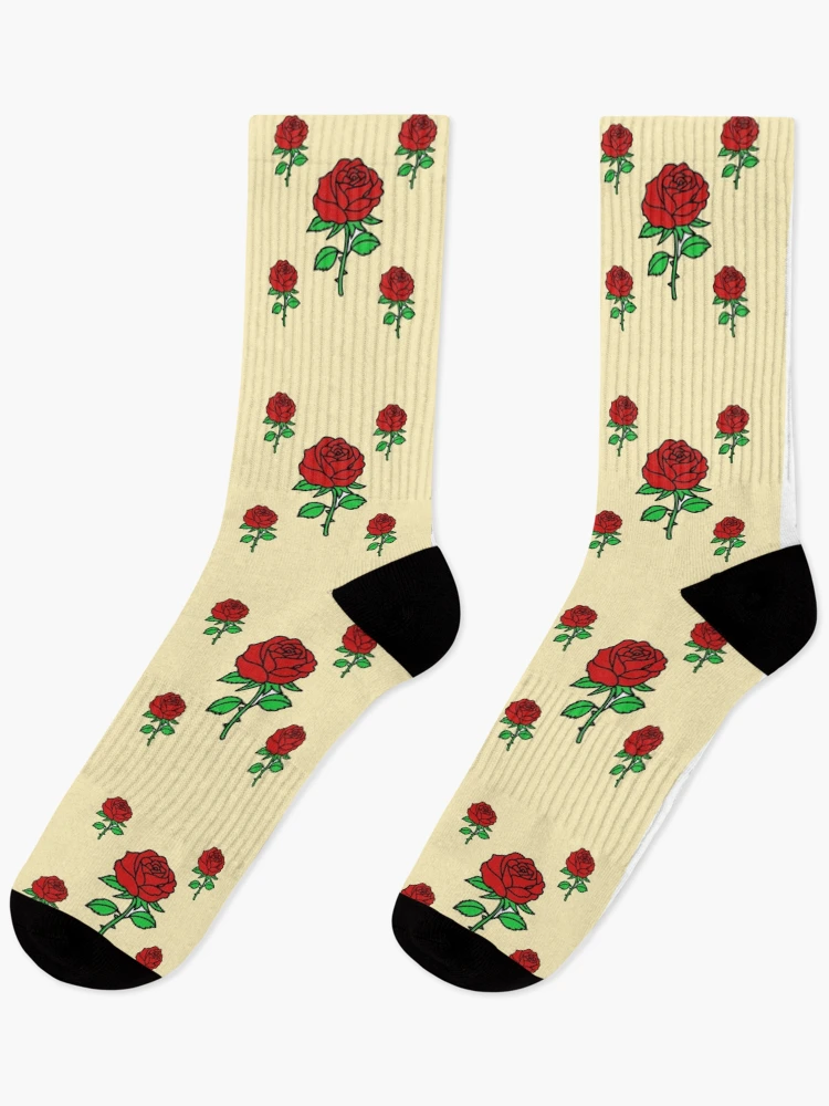 Thumbnail 1 of 5, Socks, Red Roses Pattern designed and sold by varinthip.