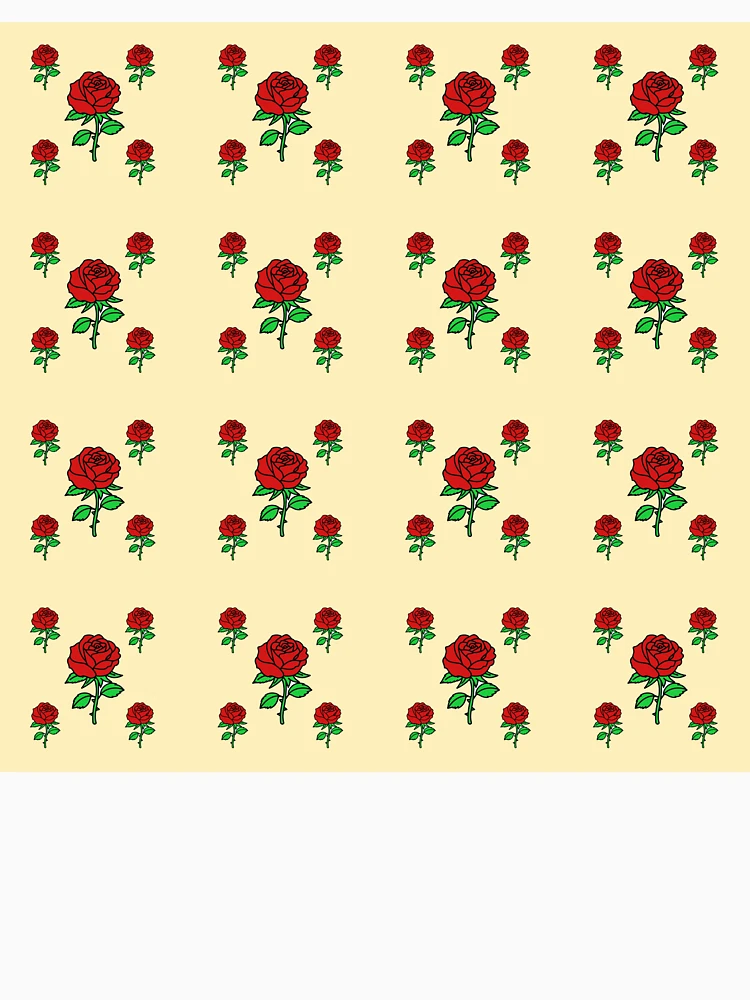 Thumbnail 4 of 4, V-Neck T-Shirt, Red Roses Pattern designed and sold by varinthip.