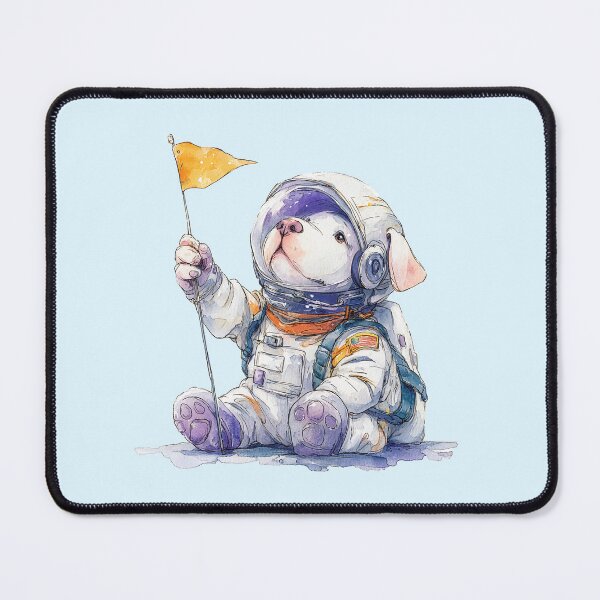 Item preview, Adorable Space Dog Explorer with Flag designed and sold by Bambooartist.