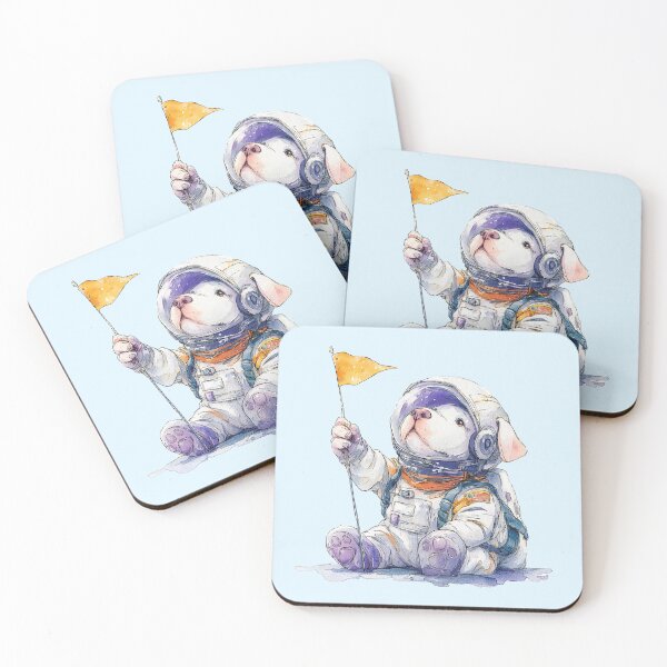 Item preview, Adorable Space Dog Explorer with Flag designed and sold by Bambooartist.