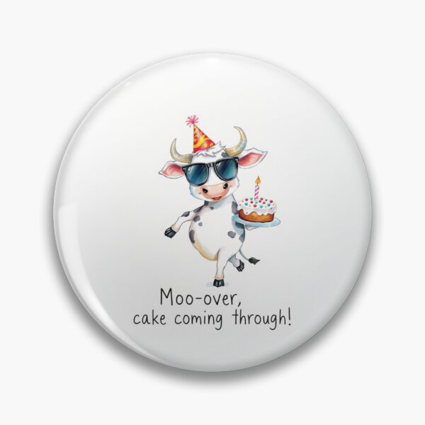 Item preview, Moo-over cake coming through Birthday cute kawaii meme gift balloons cow designed and sold by CheeseBlueprint.