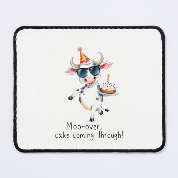 Item preview, Moo-over cake coming through Birthday cute kawaii meme gift balloons cow designed and sold by CheeseBlueprint.