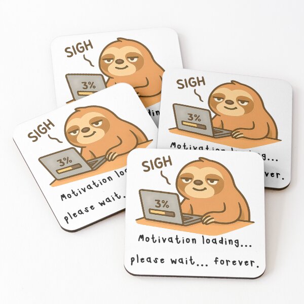 Item preview, Motivation Loading – Funny Lazy Sloth Quote Comic Style designed and sold by ToSoulStudio.