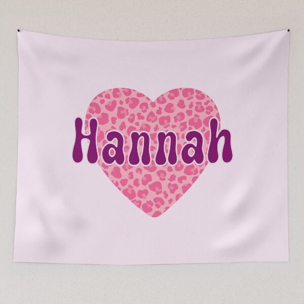 Item preview, Hannah Name Leopard Pink Heart  designed and sold by Jeallan Designs.
