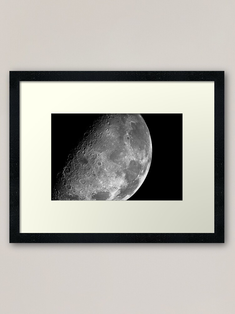 Waxing Gibbous Moon Phase Framed Art Print By Stampcity Redbubble
