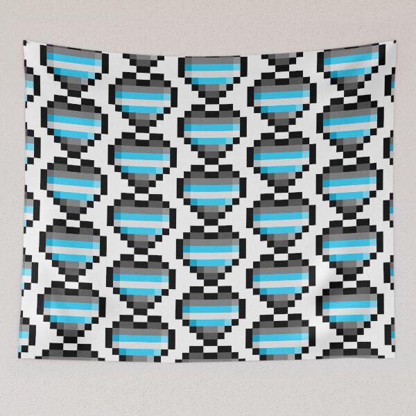 Item preview, Demiboy Pixel Heart Pride Flag designed and sold by HarveyHandcraftsandDesigns.