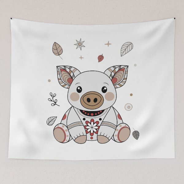 Item preview, Plush Piggy With Floral Pattern. designed and sold by GregorySmithRed.