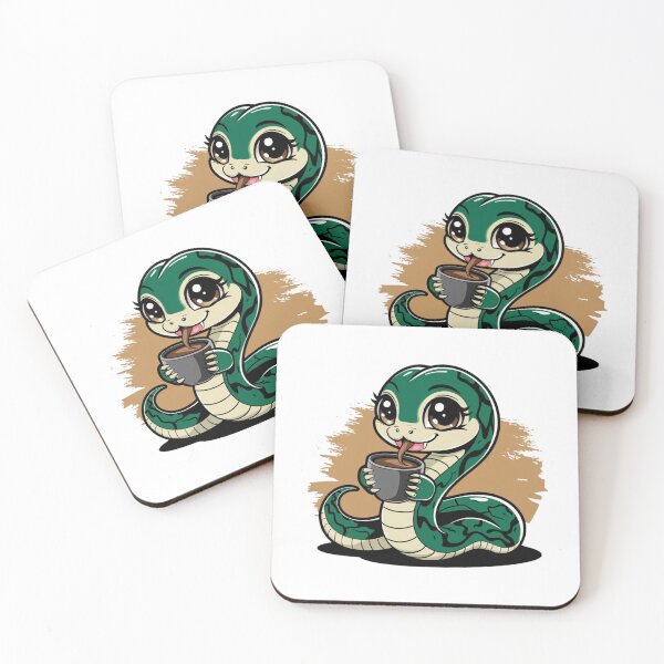 Item preview, snake drinking coffee designed and sold by Eternalski.