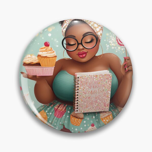 Item preview, Cupcake Queen – Curvy Black Woman with Sweet Treats designed and sold by okluvyoubye.