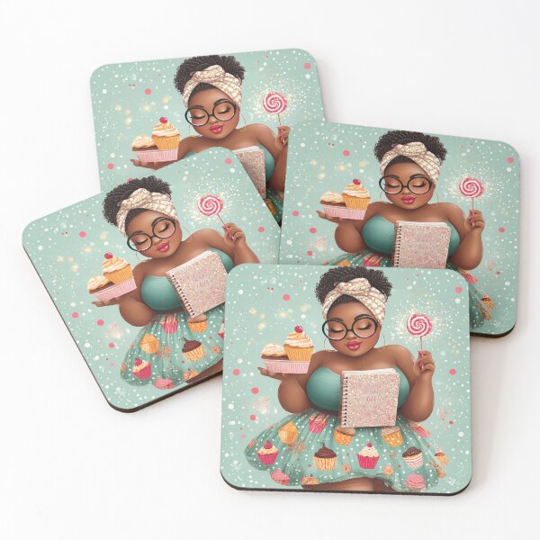 Item preview, Cupcake Queen – Curvy Black Woman with Sweet Treats designed and sold by okluvyoubye.