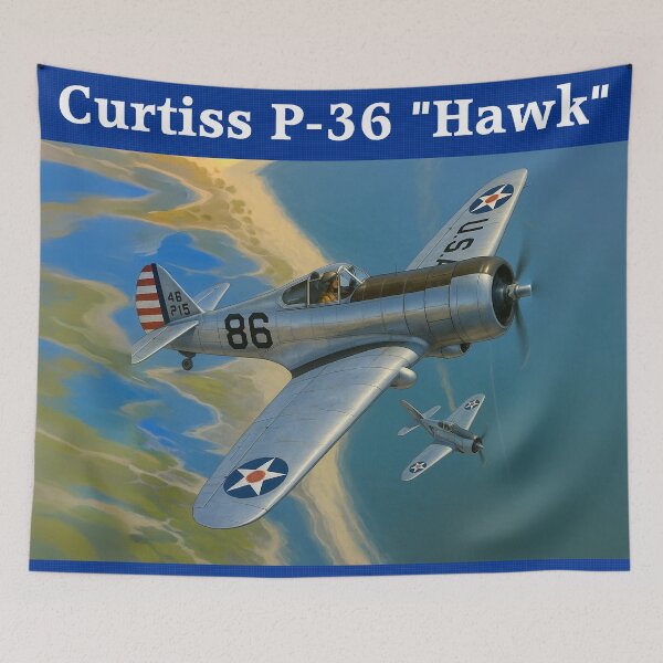 Item preview, WW2 American Aircraft Curtiss P-36 Fighter WWII Plane Aviation designed and sold by Blok45.